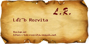Löb Rozvita névjegykártya